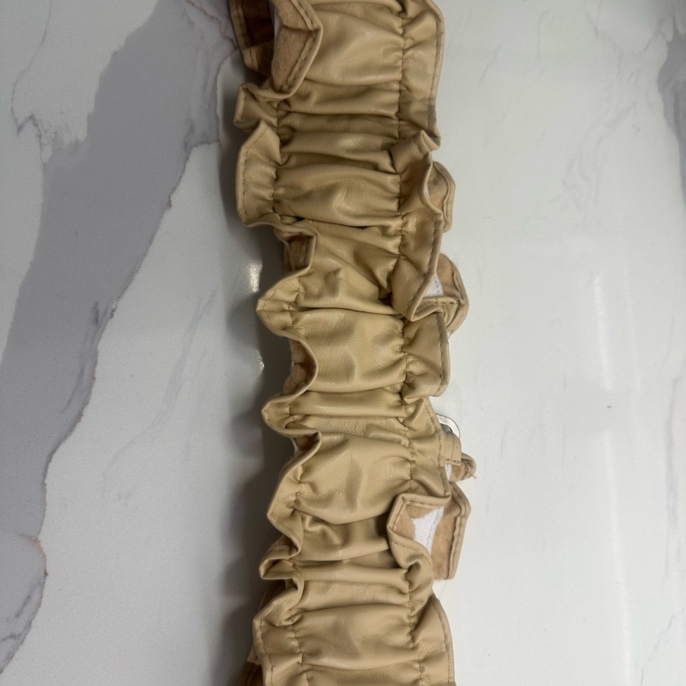 Ruffled Cream Belt